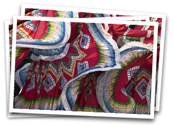 Image of Mexican dress while women dance